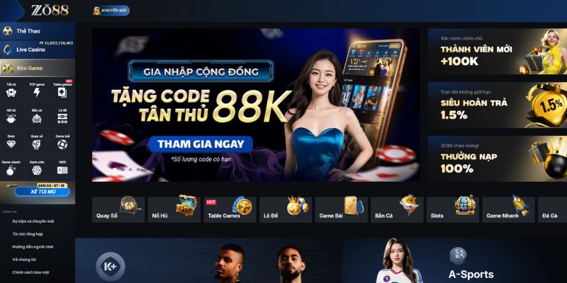 ZO88 - Nhà cái uy tín hấp dẫn top 1